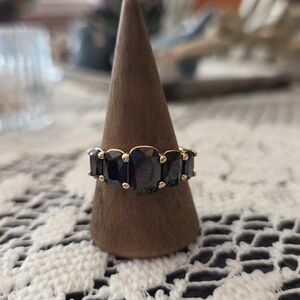 NWT Gold and Black Onyx Women's Ring
